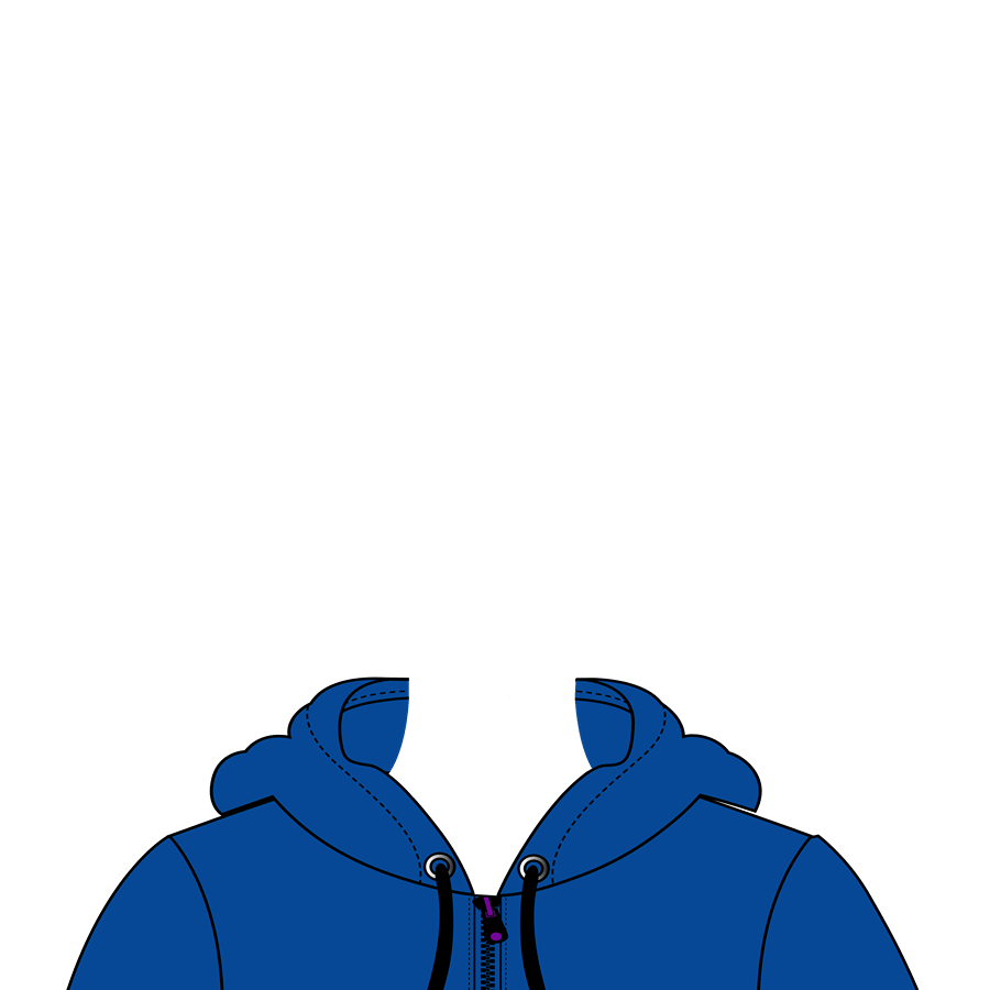 blue hoodie